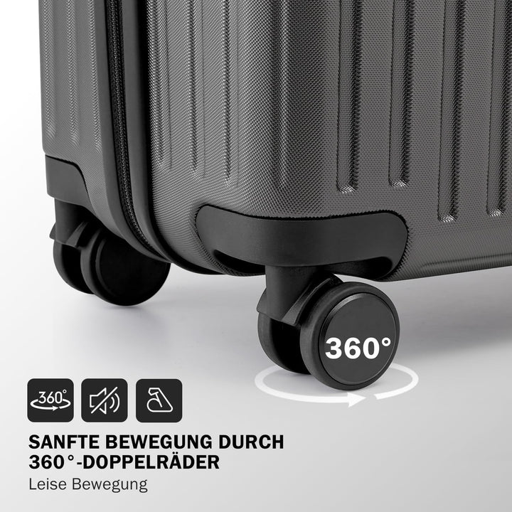 COOLIFE Koffer Trolley-Koffer Hartschalen-Koffer Rollkoffer Reisekoffervon ABS-Material mit TSA-Schl