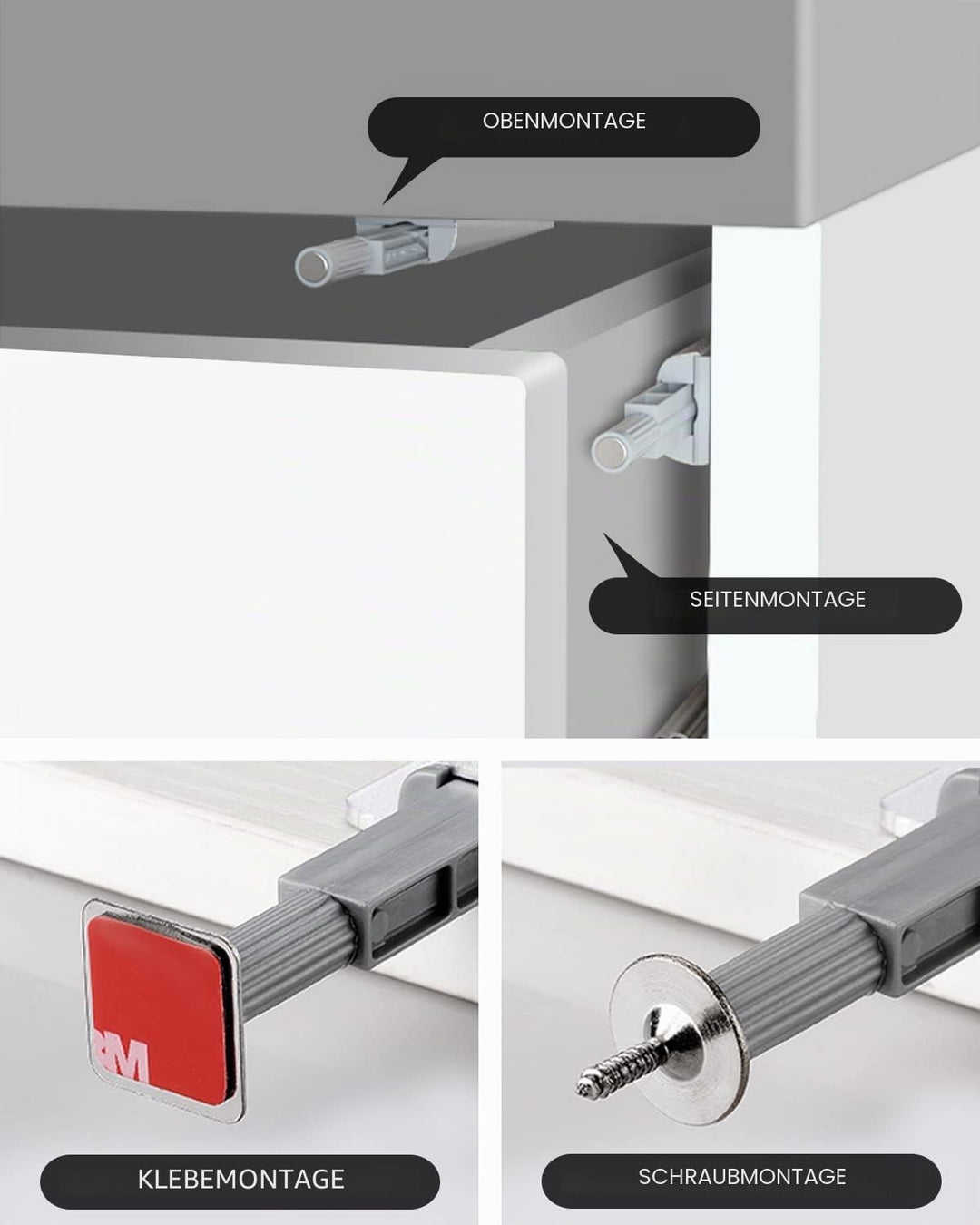 Drucktüröffner Schrank Push to Open Türöffner Jiayi 10 Stück Push Open Magnet Tip On für Türen Möbel