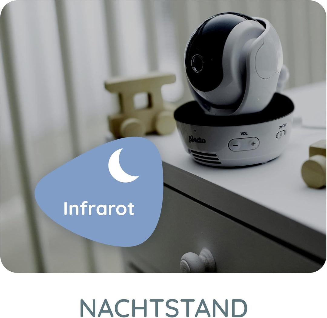 Alecto DVM200M Funk Babyphone steuerbarer Kamera - 100% störungsfreie Babyfon - Indoor Baby Monitor