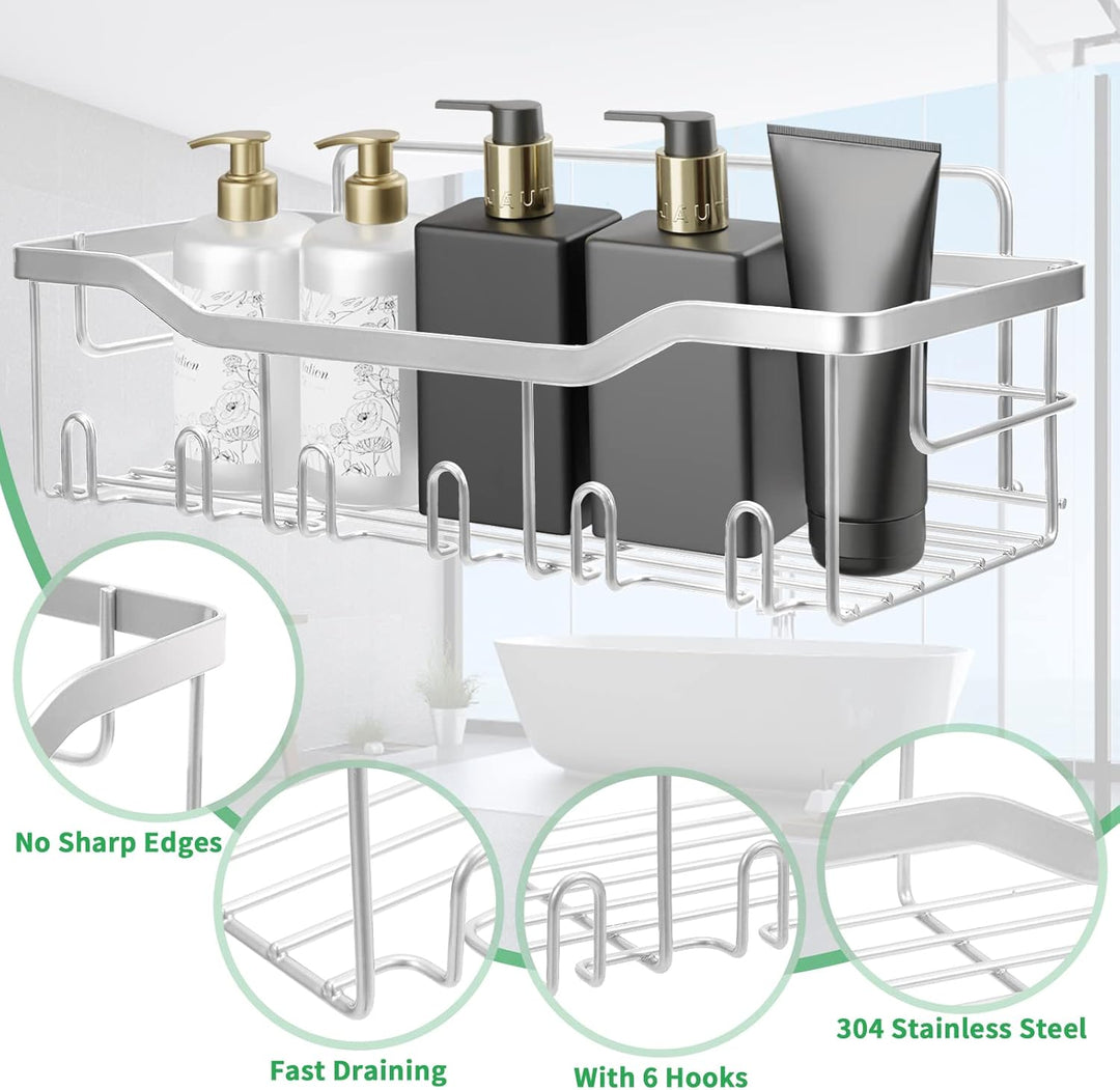 Duschablage Ohne Bohren, 5 Stück Badezimmer Organizer, Duschregal Ohne Bohren, Bad Organizer Badezim