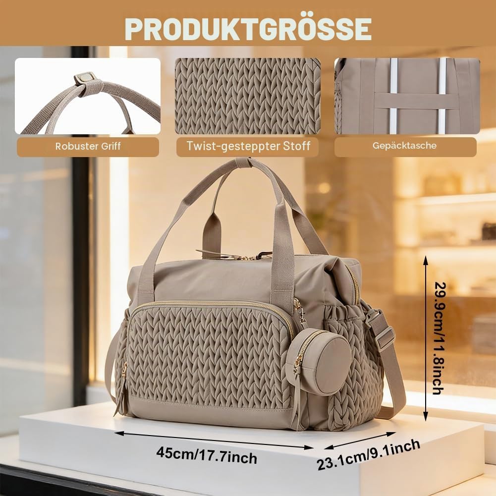 Wickeltasche gross - Multifunktionale Baby Wickeltasche für Mama mit Schnulleretui, wasserdicht, gro