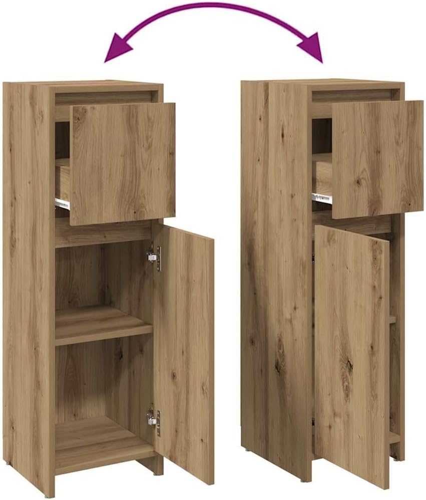 vidaXL Badschrank Artisan-Eiche 30x30x95 cm Holzwerkstoff, Badezimmermöbel, Badschrank, Toilettensch