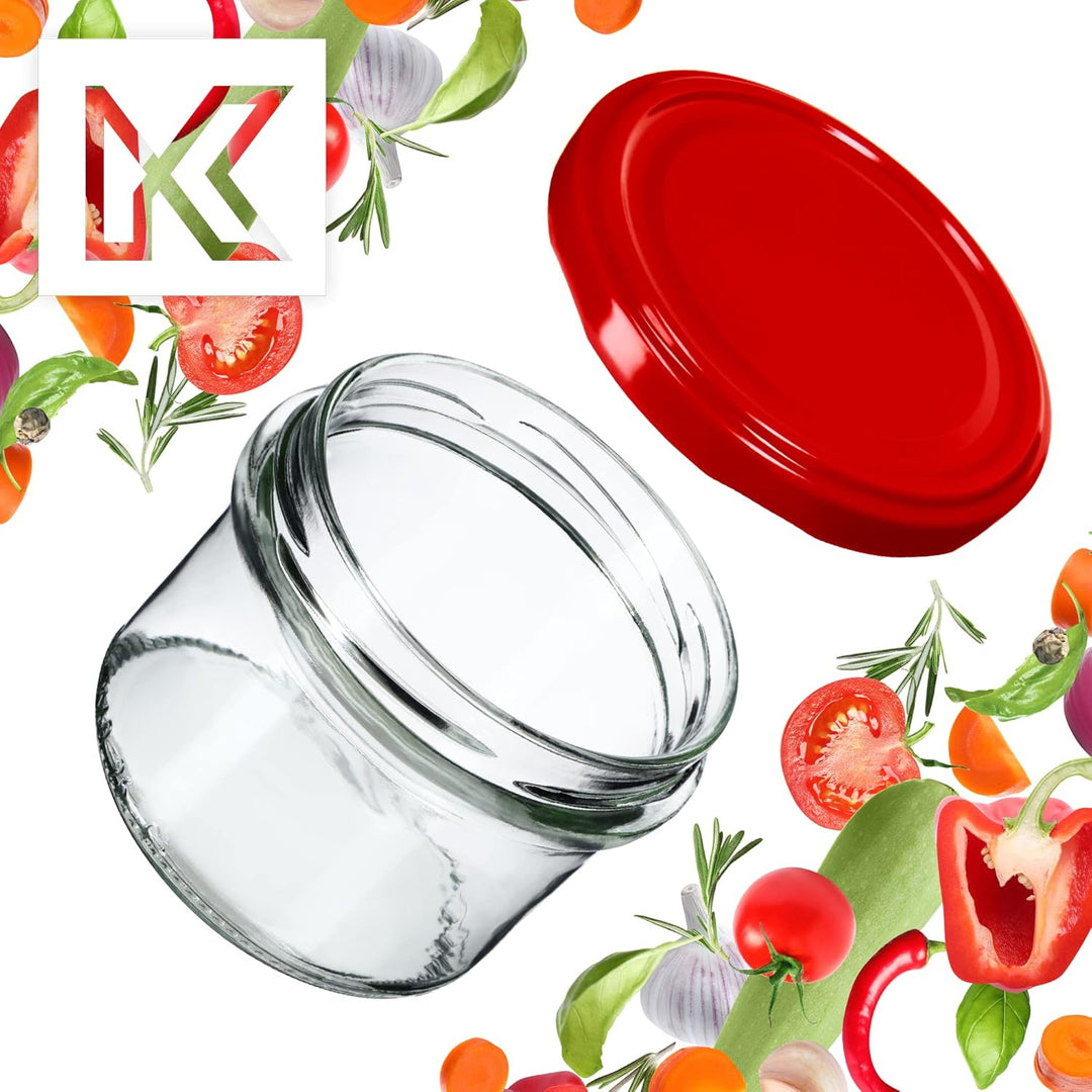 KADAX 20er Set Marmeladengläser 235ml TO82 Rot, Einmachgläser Vorratsgläser Mason Jar mit Schraubdec