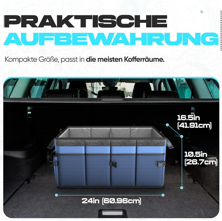 FORTEM Kofferraum Organizer, Kofferraumtasche, Zusammenklappbarer Auto Organizer Kofferraum mit Fäch