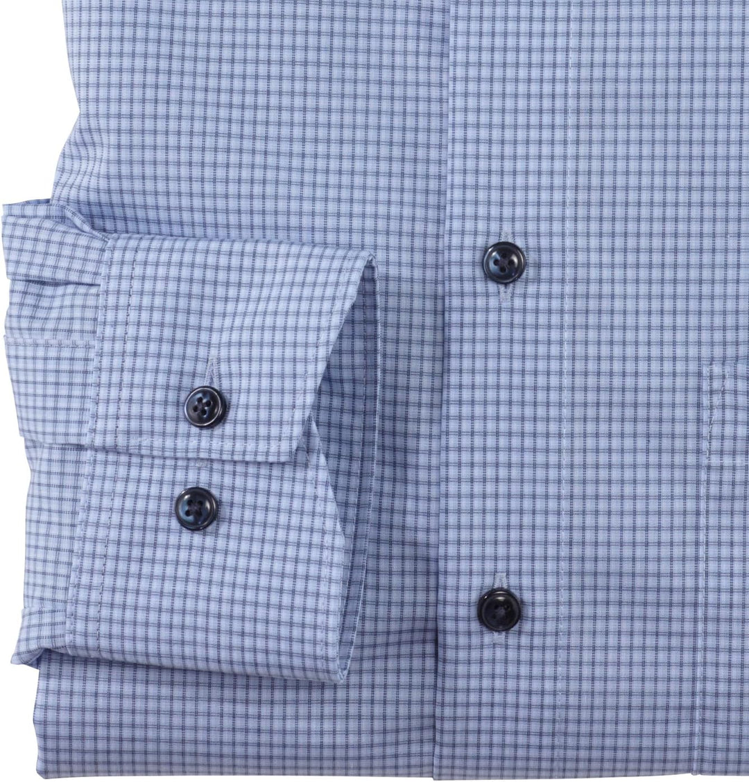 OLYMP Herren Businesshemd Langarm Luxor,Kariert,modern fit,Button-Down-Kragen 39 Bleu 11, 39 Bleu 11