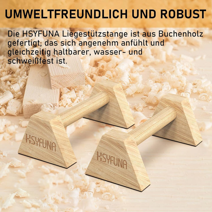 Liegestützgriffe Holz, Parallettes, rutschfeste Griffe Liegestütze, Push Up Stand Bars, Liegestützgr