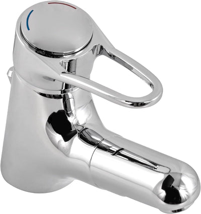 AquaSu Einhandmischer Garda für Waschtisch mit Geschirrbrause | Niederdruck | Chrom | Wasserhahn | E