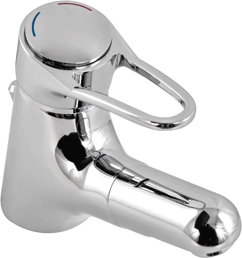 AquaSu Einhandmischer Garda für Waschtisch mit Geschirrbrause | Niederdruck | Chrom | Wasserhahn | E