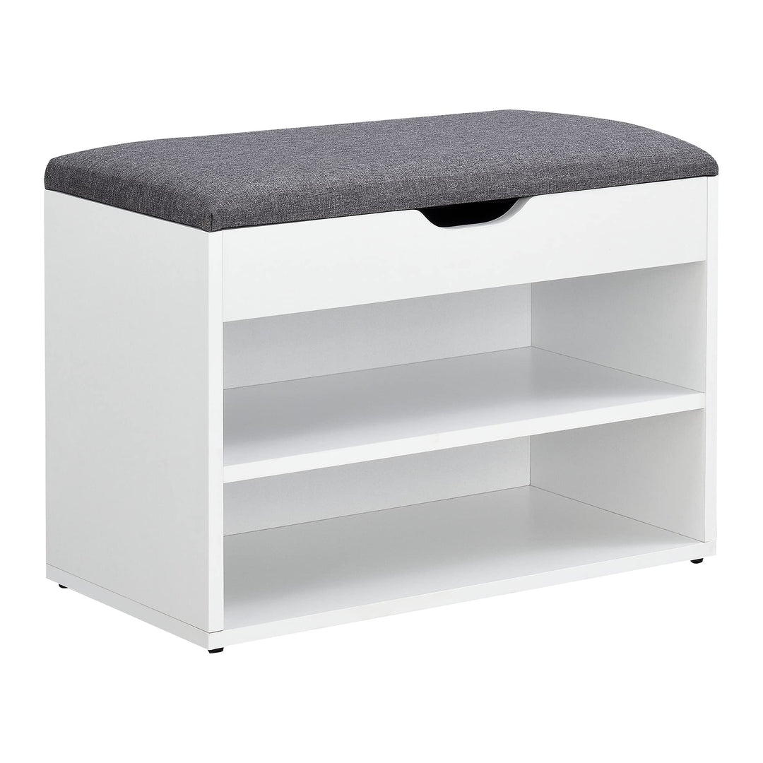 [en.casa] Schuhbank Gentofte 60x30x46cm Schuhschrank mit 3 Ablagefächern Schuhablage für 4 Paar Schu