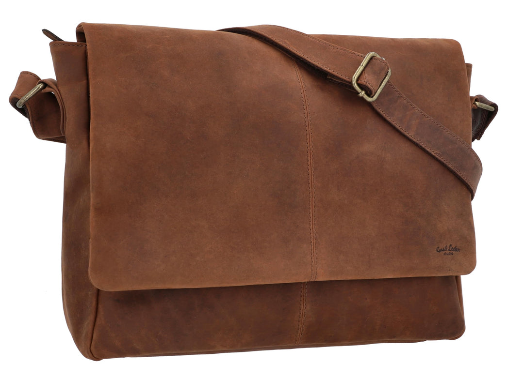 Gusti Leder Ledertasche Herren Reign - Handgefertigte Umhängetasche Herren Leder für Büro & Alltag -