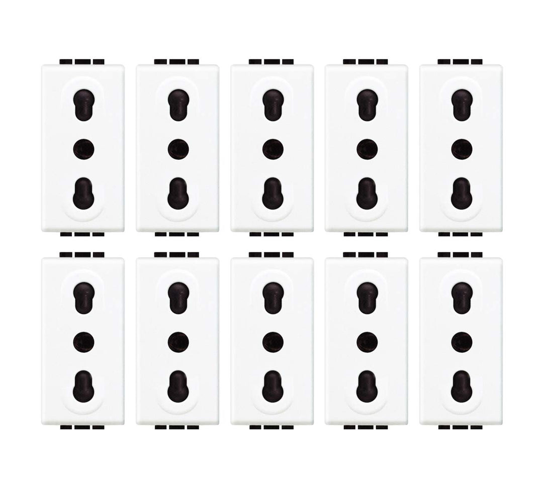 BTicino ASTN4180 Kit10pcs LL - pr 2P+T 10/16A 250Vac Piep, weiss, 10 Stück 10 Pezzi, 10 Pezzi
