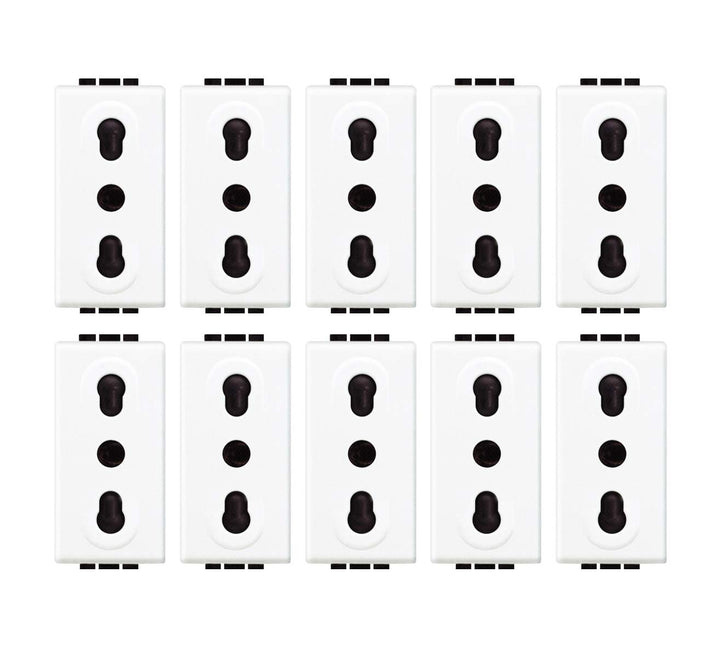 BTicino ASTN4180 Kit10pcs LL - pr 2P+T 10/16A 250Vac Piep, weiss, 10 Stück 10 Pezzi, 10 Pezzi