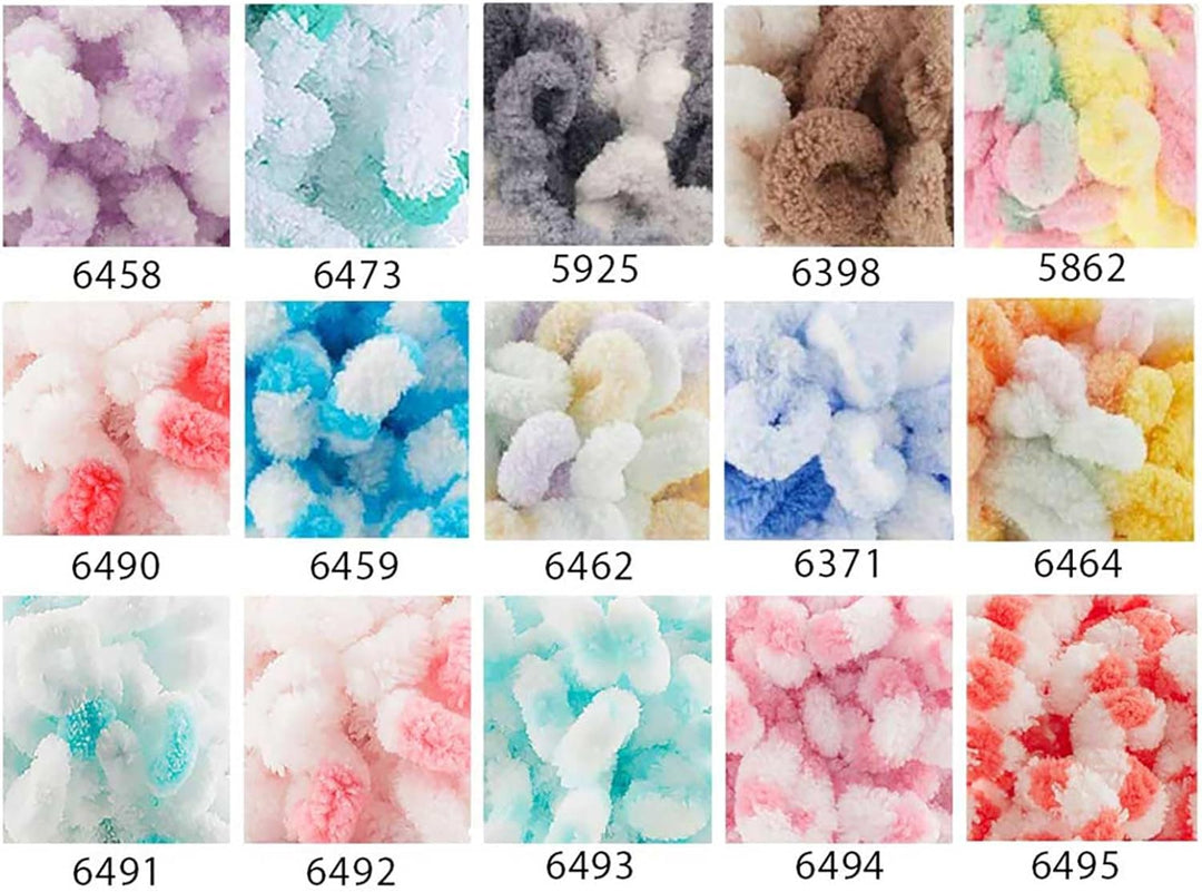 5 x 100g Strickgarn ALIZE Puffy Color Stricken ohne Nadeln Fingerstrickgarn, Farbe:6075, 6075