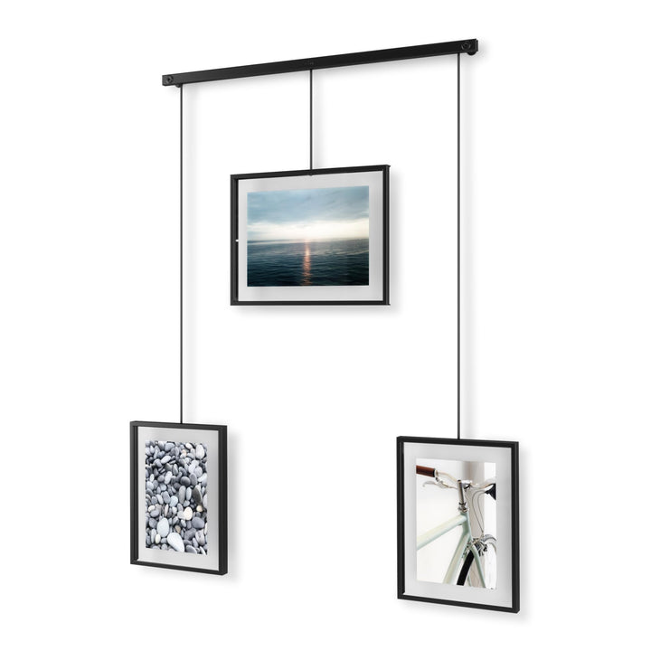 Umbra Exhibit Foto Collage Bilderrahmen – Flexibles Bilderrahmen-Set zur Horizontalen und Diagonalen