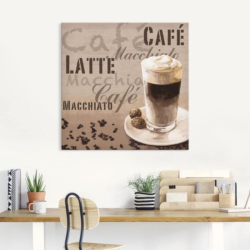 ARTland Leinwandbilder Wandbild Bild auf Leinwand 40 x 40 cm Ernährung Genuss Getränke Kaffee Mixed