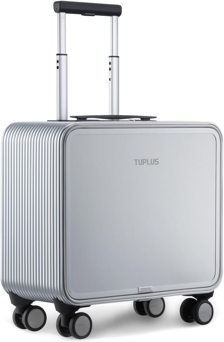 TUPLUS Koffer Aluminium Trolley Rollkoffer mit 4 Rollen Reisekoffer Handgepäck Hartschalenkoffer mit