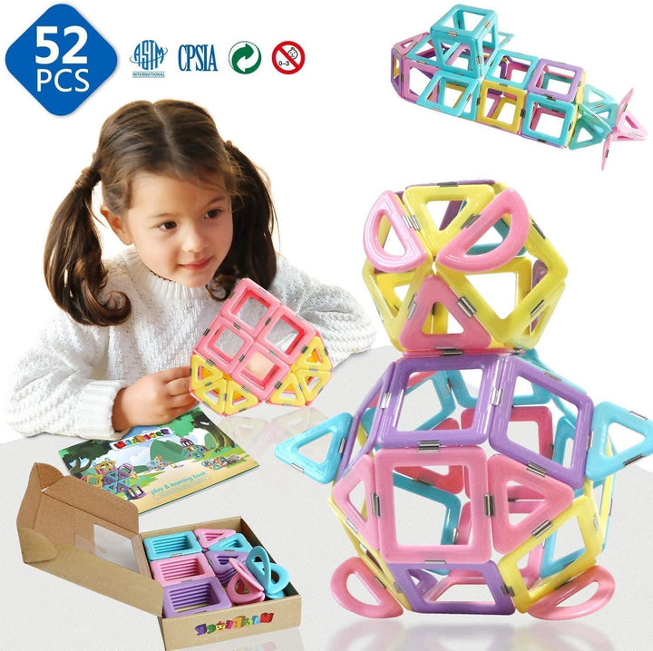Magblock Magnetische Bausteine 52 Teiles Konstruktion Bauen Blöcke Kinder Pädagogisches Magnetspielz