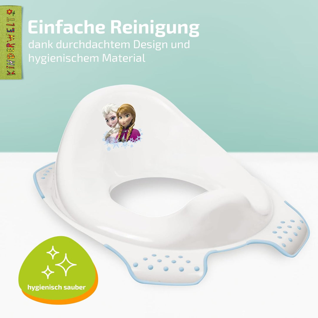 KiNDERWELT Premium Toilettensitz für Kinder und Babys, Disney Frozen Design in Weiss, Töpfchen für K