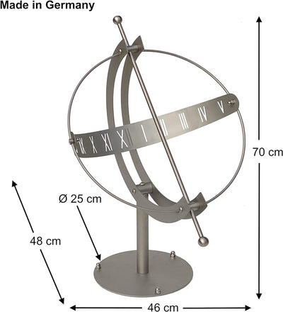 DanDiBo Sonnenuhr Edelstahl für den Garten 70 cm Rostfrei 96207 mit Säule Ausrichtbar Wetterfest Gar