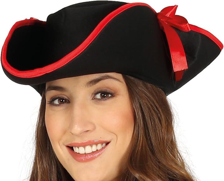 Generique - Freibeuter Piratin Kostüm für Damen schwarz-rot-beige
