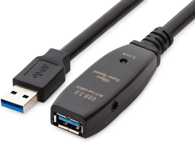 MutecPower 10m USB 3.0 Aktiv Kabel männlich zu weiblich - Kabel mit 2 Verlängerung Chipsatz - Repeat