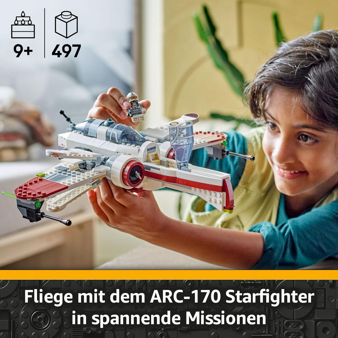 LEGO Star Wars 75402 ARC-170 Starfighter Spielzeug mit 4 Minifiguren inkl. Klon-Piloten und R4-P44 D