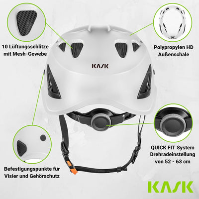 KASK Schutzhelm Superplasma AQ weiss | Arbeitsschutzhelm | Baustellenhelm | Drehrad | EN397