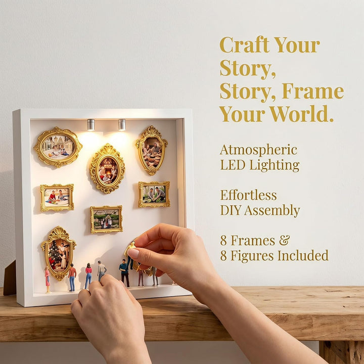 DIY Mini Museum Bilderrahmen, DIY Mini Museum Silhouette Box, Foto Erinnerungsanzeige mit 8 Mini Gol