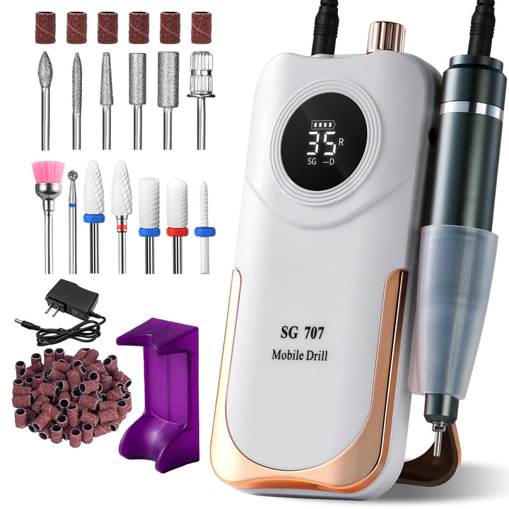 Elektrischer Nagelfräser Professionell, Tragbare Nagelfeile für Acryl-Gel-Nägel, 35000 U/min Kabello