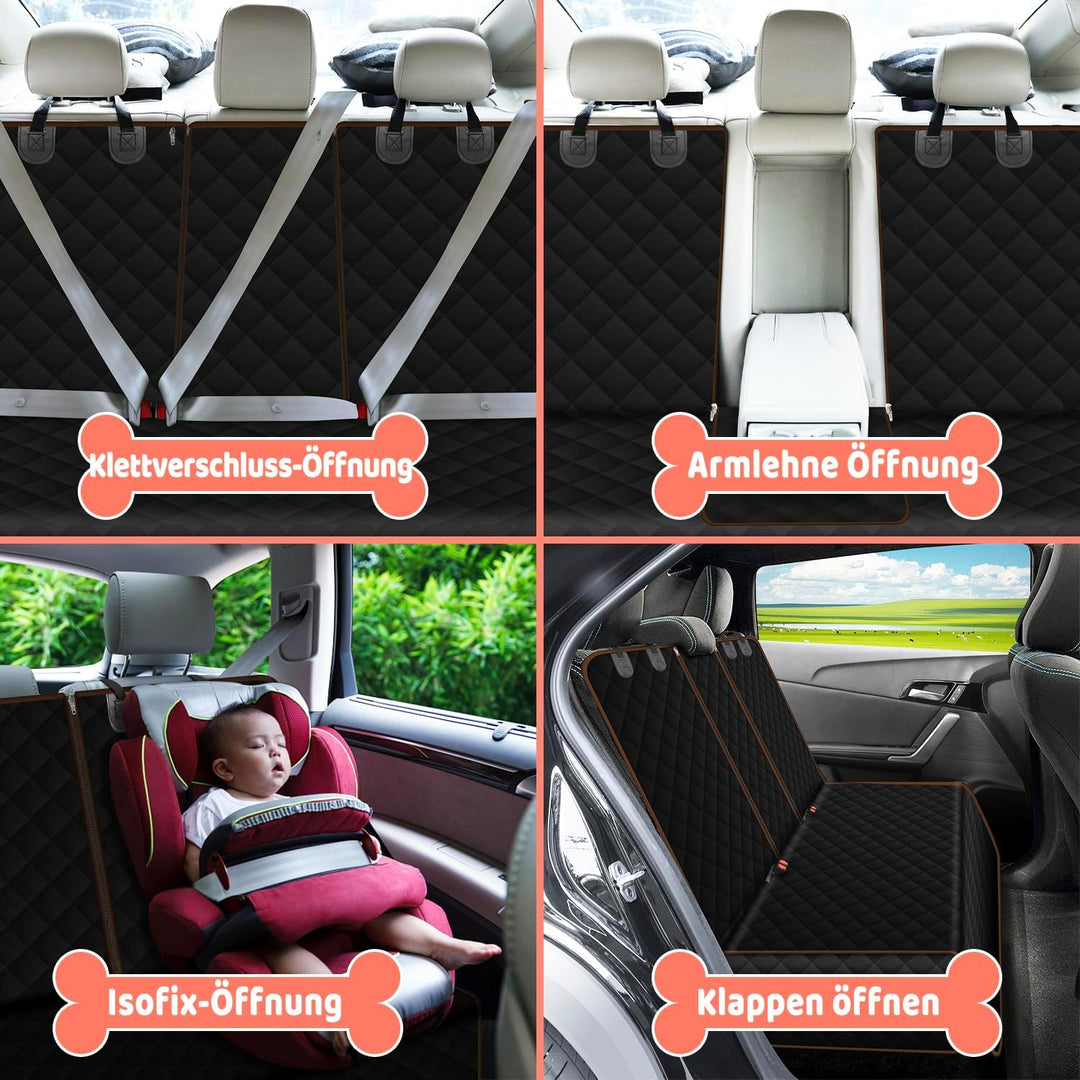 Lydonberg Hundedecke Auto Rückbank, Wasserdichter Anti-Rutsch Haustier Auto Sitz Protektor mit Armle