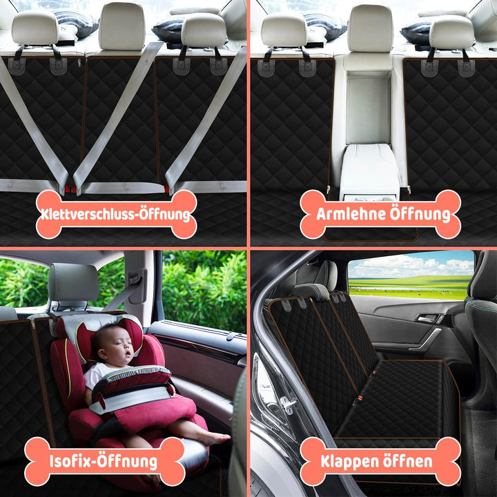 Lydonberg Hundedecke Auto Rückbank, Wasserdichter Anti-Rutsch Haustier Auto Sitz Protektor mit Armle