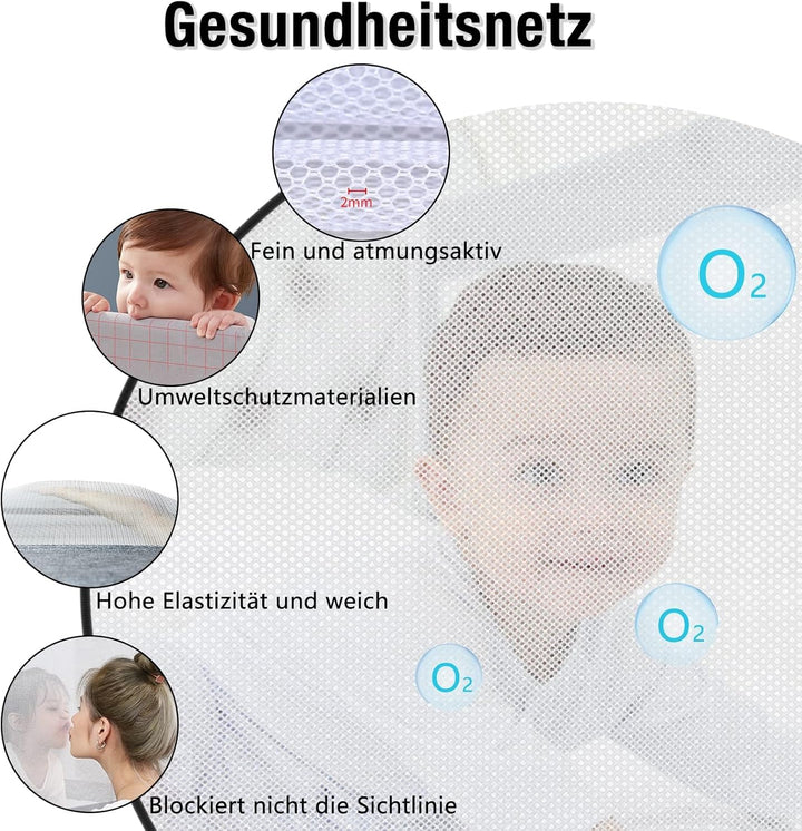 Froadp Rausfallschutz Baby Bettgitter 200cm Schutzgeländer, Höhenverstellbar Kinderbettgitter mit Do