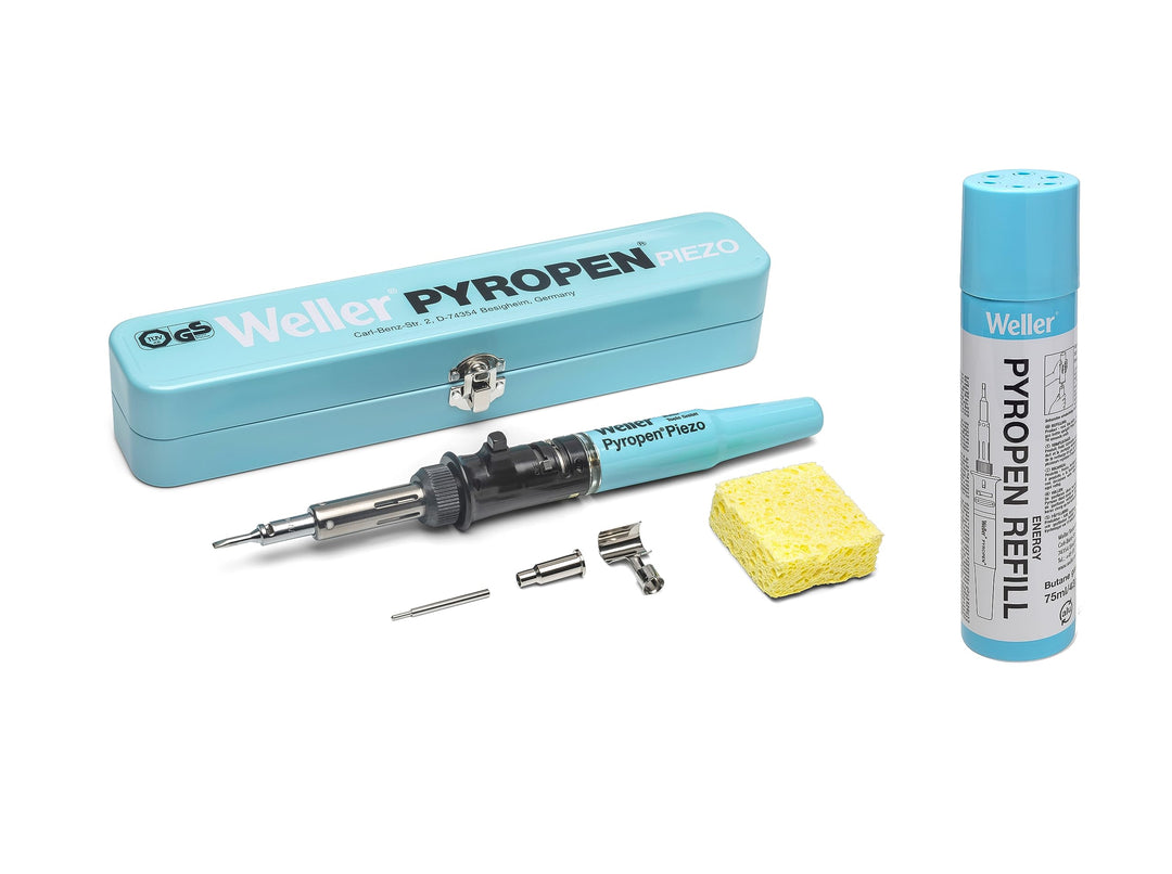 Weller Pyropen Piezo Gaslötkolben 500°C 2h inkl. Gasflasche, inkl. Lötspitze, inkl. Piezozünder
