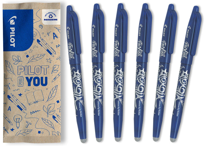 Pilot FriXion Ball, Radierbarer Tintenroller, Blau, 6 Stück (1er Pack) Blau 6 stück (1er Pack), Blau