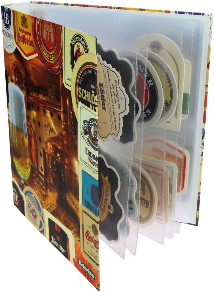 SAFE 7922 Sammelalbum Bierdeckelalbum für Bierdeckel DIN A4 + 20 x Ergänzungsblätter Hüllen für Bier