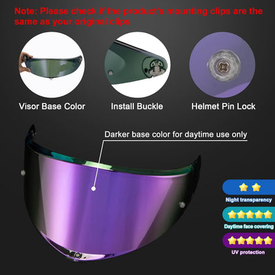 psler Helmvisier für K6 K6s, Helmgesichtsschutz Getöntes Visier Motorradhelm Zubehör Ersatz für K6 K
