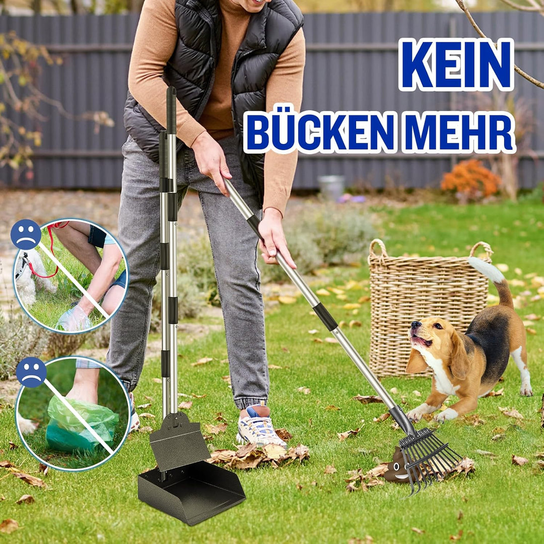 Snagle Paw Hundekotschaufel, 3 Stück Dog Pooper Scooper Hundekotschaufel und Harke Metall Rechen Keh
