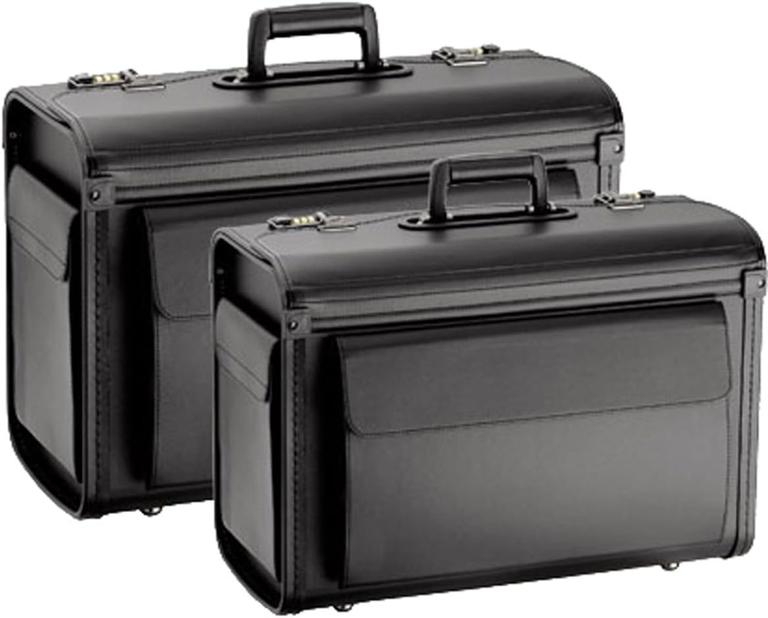 Business Pilotenkoffer 2er Set Aktenkoffer 51cm Gross 46cm Klein Schwarz