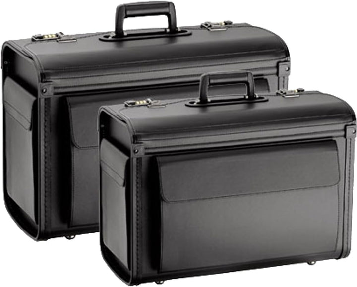 Business Pilotenkoffer 2er Set Aktenkoffer 51cm Gross 46cm Klein Schwarz