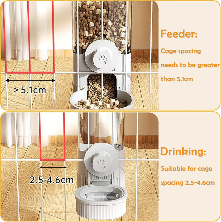 All-in-One Gravity Pet Feeder, Katzenfutter und Wasserspender Set 2 in 1, Hanging Automatic Food Wat