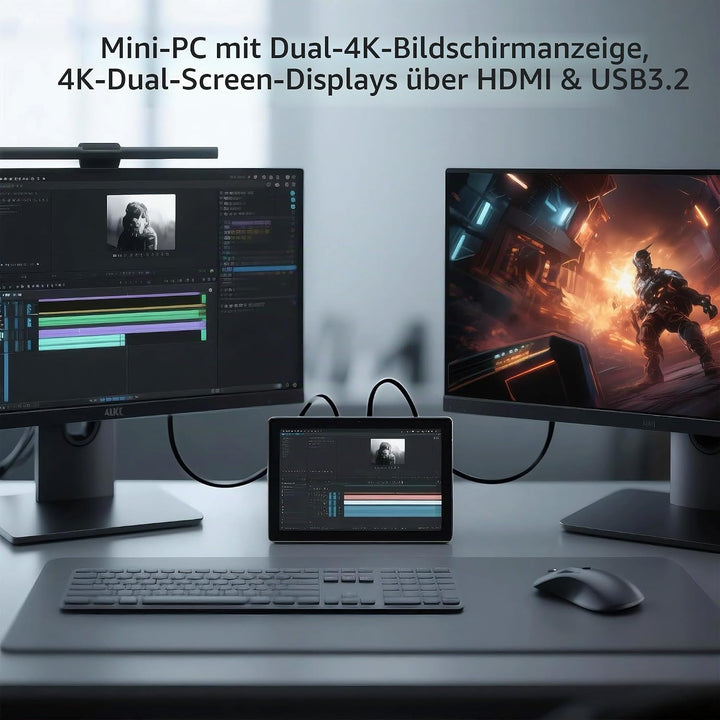 Mini Computer PC-HEIGAOLAPC Mini PC Desktop Celeron N95, 16GB RAM 256GB eMMC, Win 11 Pro Mini-pc mit