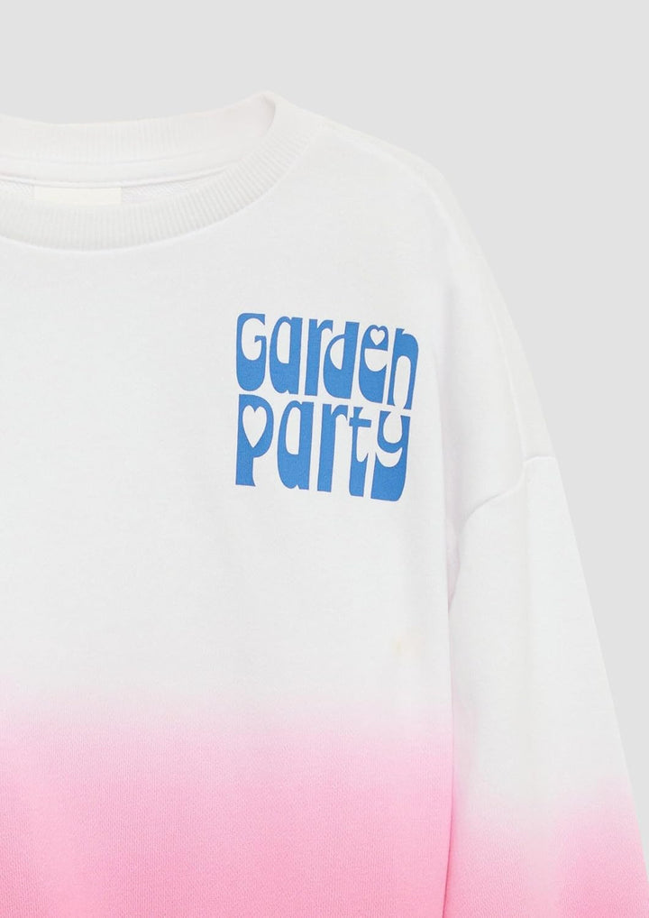 s.Oliver Oversized Sweatshirt mit Print und Farbverlauf 116-122 0100_weiss, 116-122 0100_weiss