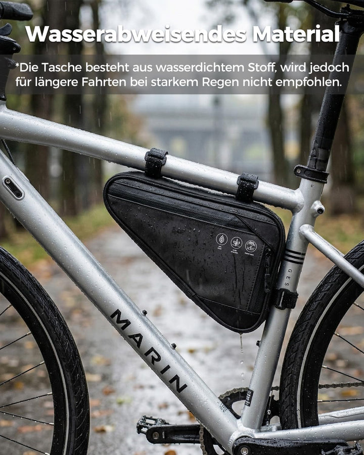 Fahrrad Rahmentasche, Wasserabweisende Dreieckstasche 2L, Fahrradtasche für Rahmen, MTB &amp; Rennrad Zu
