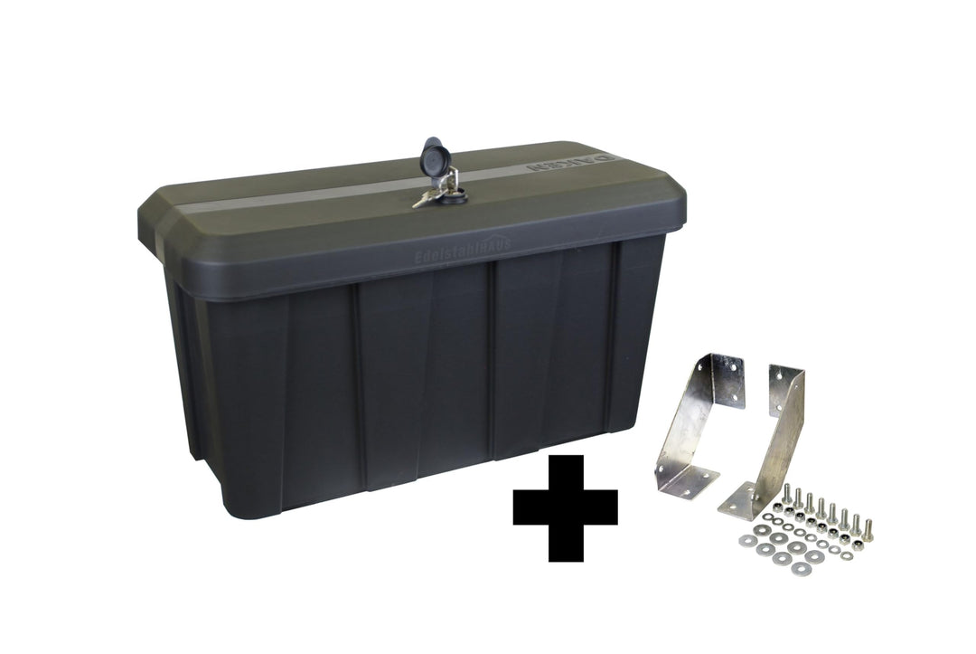 Deichselbox Daken Blackit Lite, Werkzeugkasten, Gurtkiste, Anhängerbox, Staukiste, Daken B24-2 + Mon