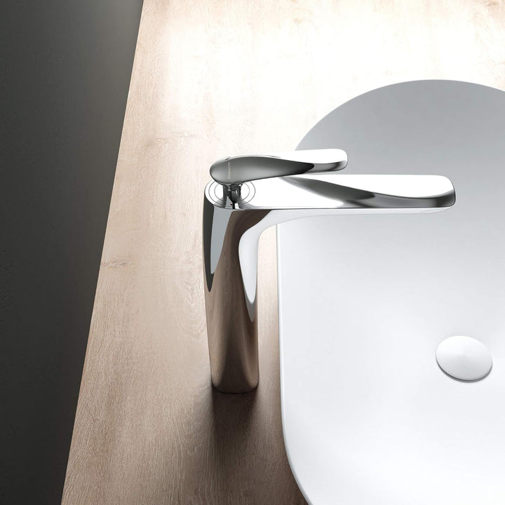 Mai & Mai Armatur Wasserhahn Bad Silber WAM-7201 | Waschbeckenarmatur 28cm hoch | Badinstallationen