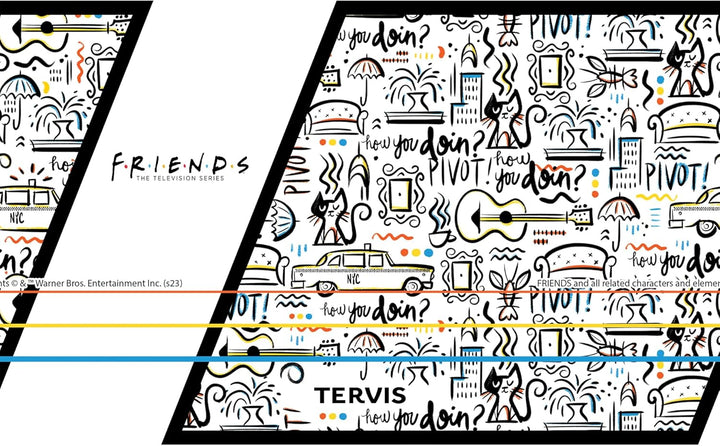 Tervis Friends Pattern Isolierbecher, Edelstahl Edelstahl 20oz 590 g, Edelstahl 20oz 590 g