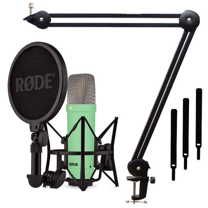 Rode NT1 Signature Green Studio-Mikrofon Grün + keepdrum MS138 Gelenkarm-Stativ Schwarz green Mikrof