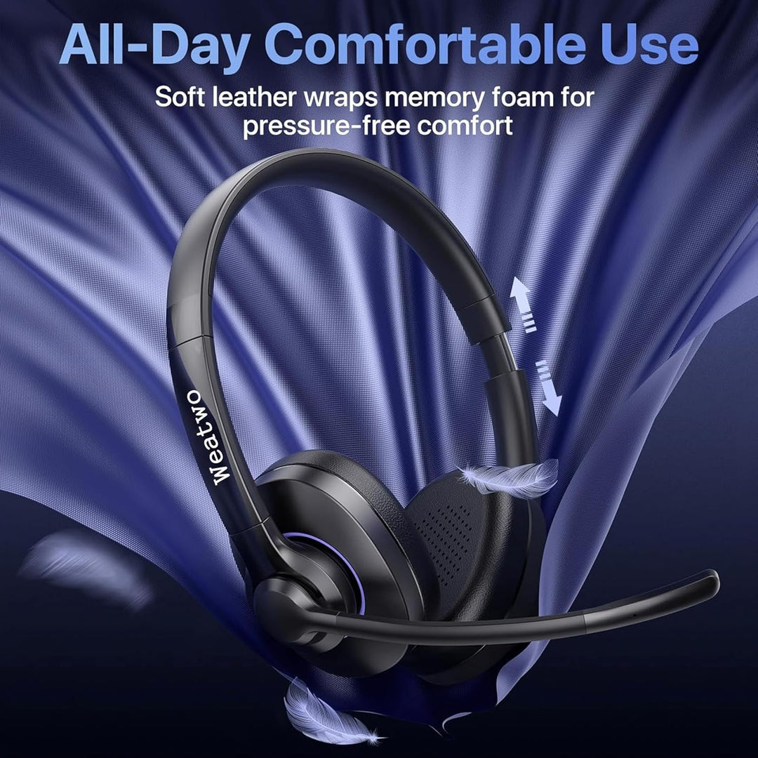 Bluetooth Headset Mit CVC8.0 Und ENC Dual Mikrofon Noise Cancelling, Wireless PC Mit Mikrofon, 30+ S