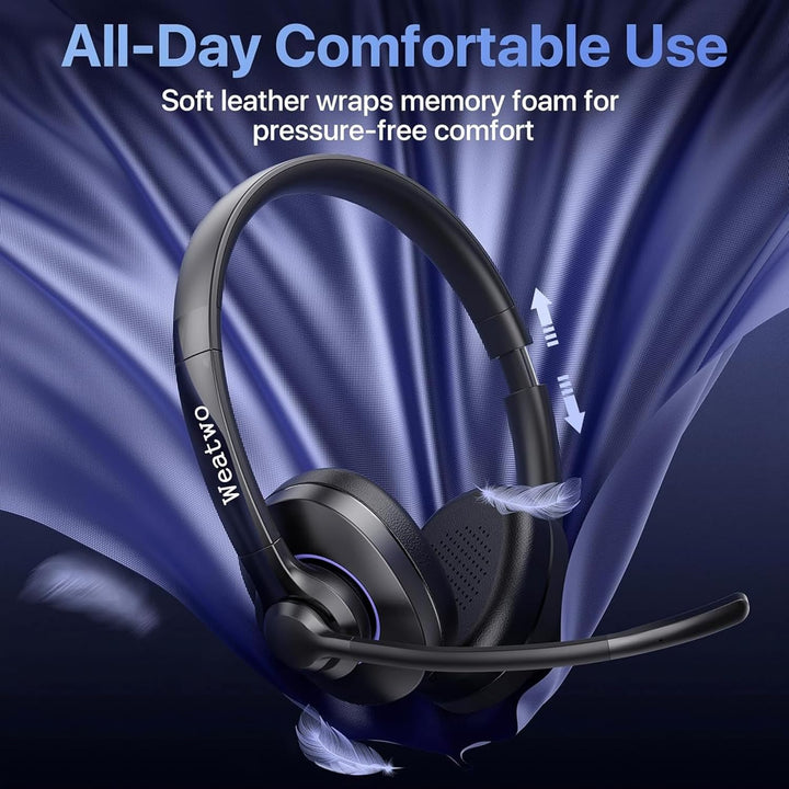 Bluetooth Headset Mit CVC8.0 Und ENC Dual Mikrofon Noise Cancelling, Wireless PC Mit Mikrofon, 30+ S