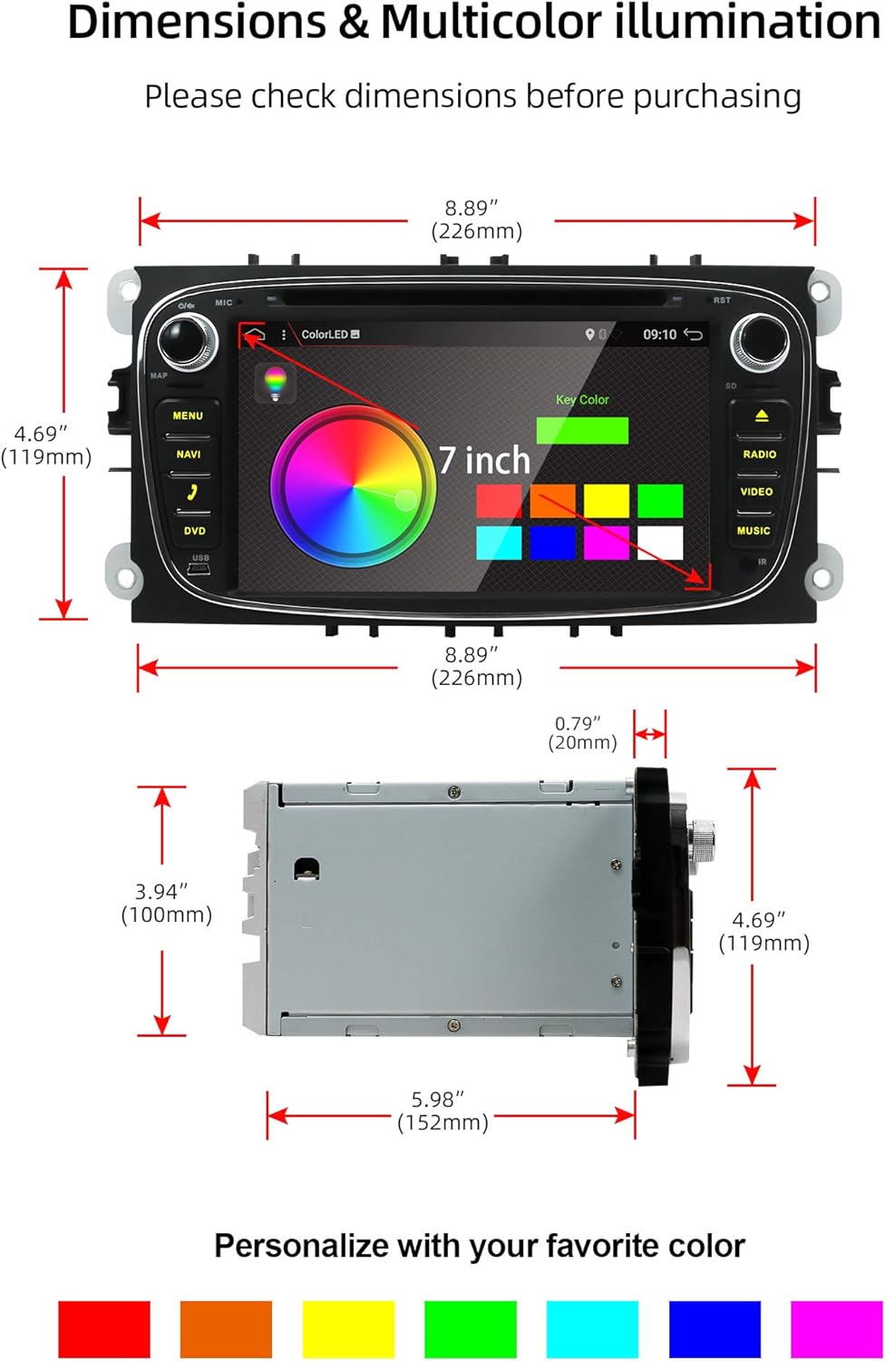 SXAUTO Autoradio Android 10 Passt für Ford Mondeo/Focus/Fusion/Transit/Fiesta/Galaxy - Kamera Canbus